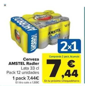 Carrefour Cerveza amstel radler oferta
