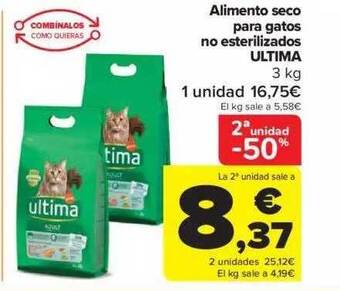 Carrefour 2a unidad -50% alimento seco para gatos no esterilizados ultima oferta