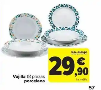 Carrefour Vajilla 18 piezas porcelana oferta