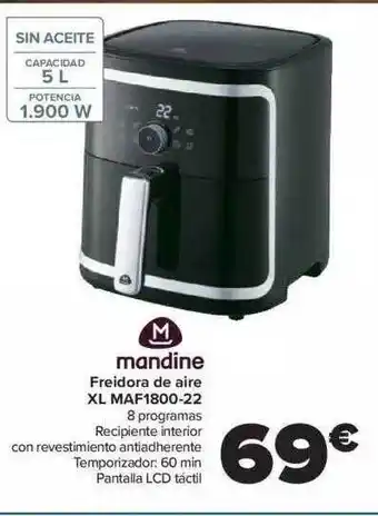 Carrefour Mandina freidora de aire xl maf1800-22 oferta