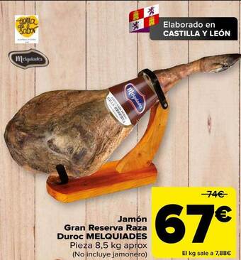 Carrefour Jamón gran reserva raza duroc melquiades oferta
