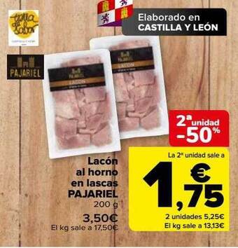 Carrefour 2a unidad -50% lacón al horno en lascas pajariel oferta