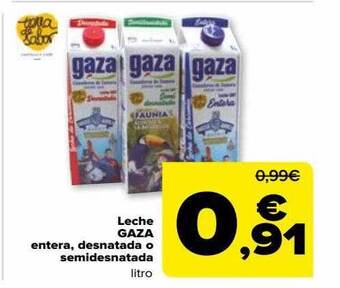 Carrefour Leche gaza entera, desnatada o semidesnatada oferta
