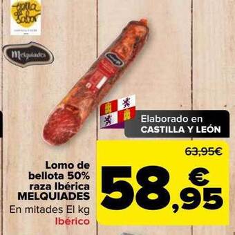 Carrefour Lomo de bellota 50% raza ibérica melquiades oferta