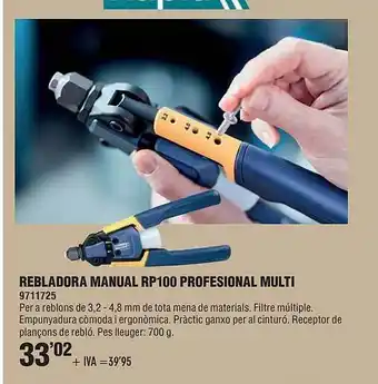Optimus Rebladora manual rp100 profesional multi oferta
