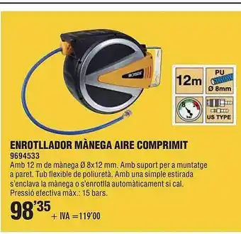 Optimus Enrotllador mànega aire comprimt oferta