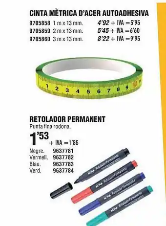 Optimus Cinta mètrica d'acer autoadhesiva oferta