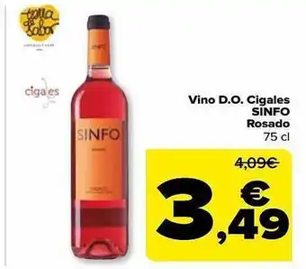 Carrefour Vino d.o. cigales sinfo rosado oferta