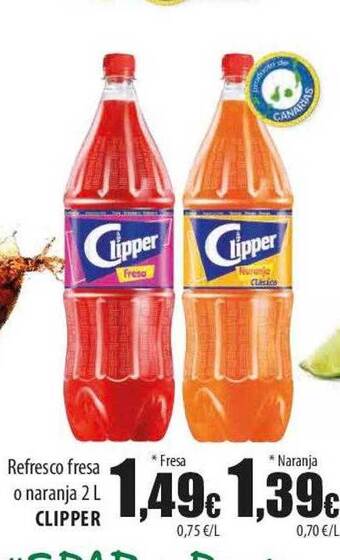SPAR Lanzarote Refresco fresa o naranja clipper oferta
