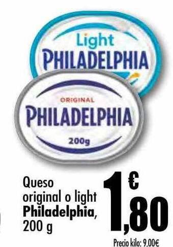 Unide Supermercados Queso original o light philadelphia oferta