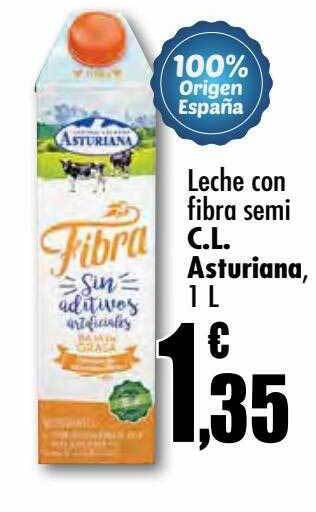 Unide Supermercados Leche con fibra semi c.l. asturiana oferta