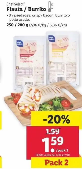 Lidl Flautas de pollo chef select oferta