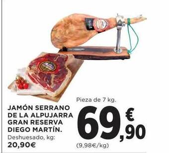 Hipercor Jamón serrano de la alpujarra gran reserva diego martín oferta