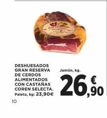 Hipercor Deshuesados gran reserva de cerdos alimentados con castañas coren selecta oferta