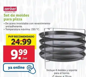 Lidl Set de moldes para pizza zenker oferta