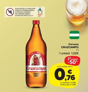 Carrefour Market Cerveza cruzcampo oferta