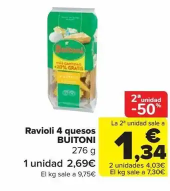 Carrefour Ravioli 4 quesos buitoni oferta