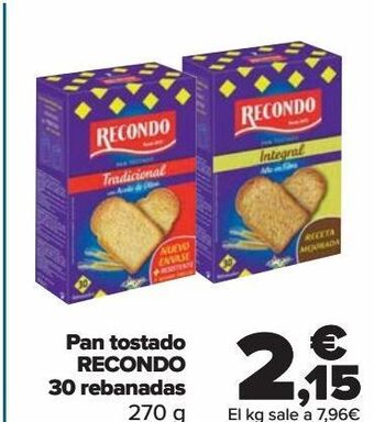 Carrefour Pan tostado recondo oferta
