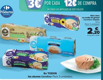 Carrefour Atún claro en aceite de girasol carrefour classic oferta