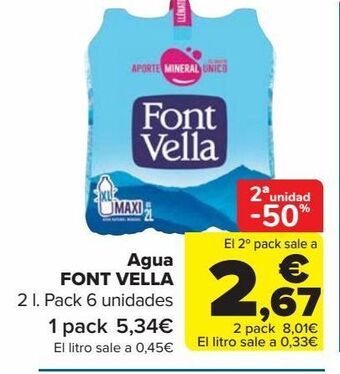 Carrefour Agua font vella oferta