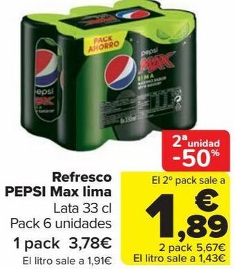 Carrefour Refresco pepsi max lima oferta