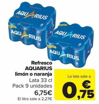 Carrefour Refresco aquarius limón o naranja oferta