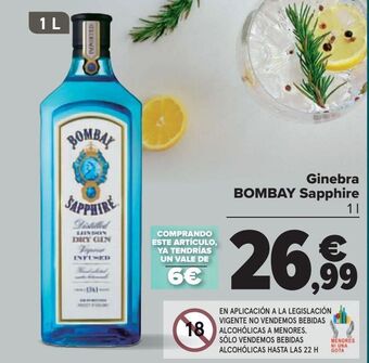 Carrefour Ginebra bombay sapphire oferta