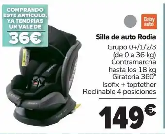 Carrefour Silla de auto rodia babyauto oferta