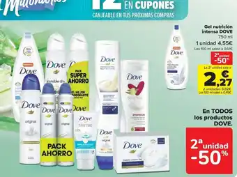 Carrefour Gel nutrición intensa dove oferta
