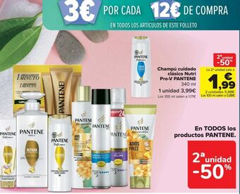 Carrefour Champú cuidado clásico nutri pro-v pantene oferta