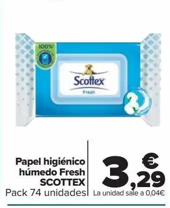 Carrefour Papel higiénico húmedo fresh scottex oferta