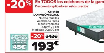 Carrefour Colchón dormilón block oferta