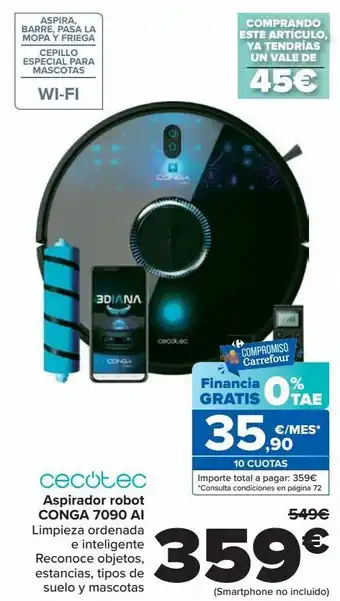 Carrefour Cecotec aspirador robot conga 7090 ai oferta