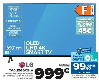 Carrefour Lg tv oled55a25la oferta