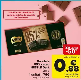 Carrefour Chocolate 85% cacao nestlé dark oferta