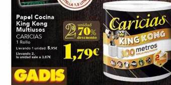 Gadis 2a unidad 70% descuento papel cocina king kong multiusos caricias oferta