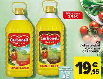 Carrefour Aceite de oliva original 0,4º o sabor carbonell oferta