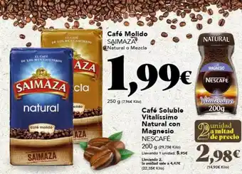 Gadis Café molido saimaza café soluble vitalíssimo natural con magnesio nescafé oferta