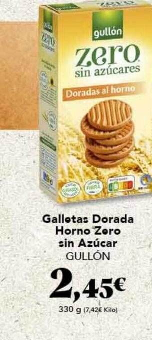Gadis Galletas dorada horno zero sin azúcar gullón oferta