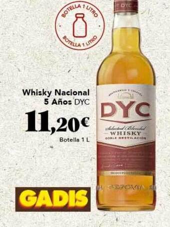 Gadis Whisky nacional 5 años dyc oferta