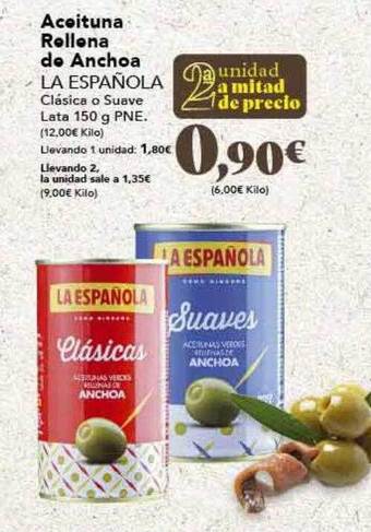 Gadis Aceituna rellena de anchoa la española oferta