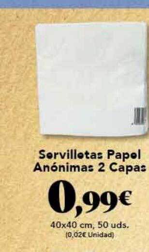 Gadis Servilletas papel anónimas 2 capas oferta