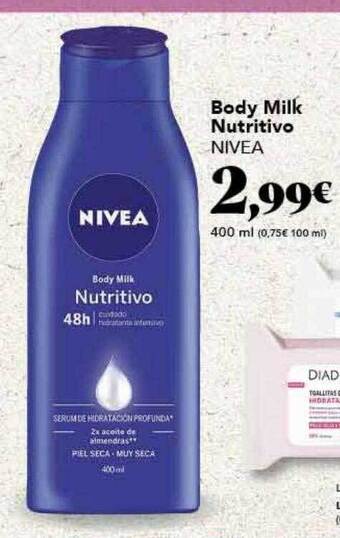 Gadis Body milk nutritivo nivea oferta