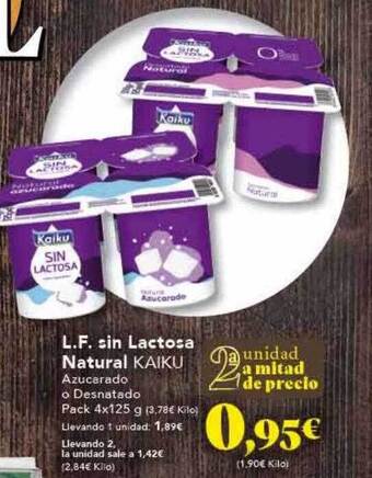 Gadis L.f. sin lactosa natural kaiku oferta