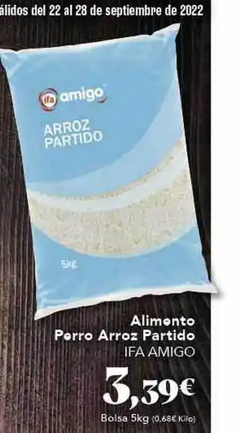 Gadis Alimento perro arroz partido ifa amigo oferta