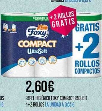 Claudio Papel higiénico foxy compact paquete 4+2 rollos oferta