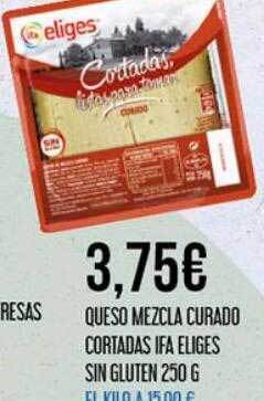 Claudio Queso mezcla curado cortadas ifa eliges sin gluten oferta