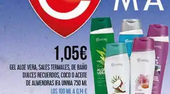 Claudio Gel aloe vera sales termales de baño dulces recuerdos coco aceite de almendras ifa unnia oferta
