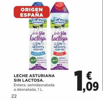 Hipercor Leche asturiana sin lactosa oferta