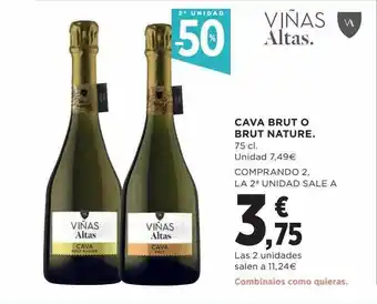 Hipercor 2a unidad -50% cava brut o brut nature oferta
